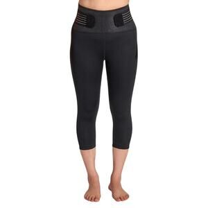 Tommie Copper Women's Size XL Adjustable 2 Pocket Capris Black Back Support NWT